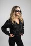 Crop Model Zippered Hooded Galactic Pattern Washed Thick Fabric Short Sweatshirt Cardigan - 4