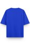 Dumbbell Girl Front Printed Oversize T-Shirt Blue - 2