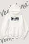Fashion Grunge Graffiti Design Pre-Printed White Hooded Sweatshirt