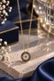 Navy Blue Stone Evil Eye Steel Necklace (Gold Color)