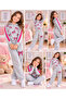 Girl's Bow Printed Hooded Gray Tracksuit Set - 3