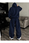 Unisex Women's and Men's Undefeated Printed Oversize Winter Sweatshirt and Baggy Sweatpants Set - 4