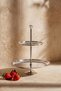 Nobles 2-Tier Stainless Steel Cookie Stand Decorative Presentation Tray Catering Stand Multi-Tier Serving Stand