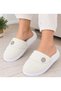 Women's Comfortable Lightweight Button Detailed High Eva Sole Plush House Slippers New Season (Narrow Fit) - 2