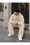 Unisex Women's and Men's Lion Silhouette Printed Oversize Sweatshirt and Baggy Sweatpants Set - 3