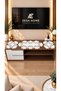 Luxury French Lace, Linen Gardenia, 3 Piece Tv Unit Cover, Living Room Set - 2