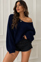 Women's Draped V-Neck Selanik Knit Basic Sweater - 2
