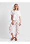Crew Neck Printed Women's Capri Pajama Set (S6) - 6