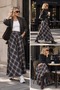 Smoked - Beige Color Plaid Skirt Maxi Length New Season - 2