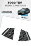 Togg T10F Sedan Compatible Butterfly Glass Sticker Set - with Logo