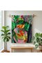 Decorative Wall Covering with Colorful Goldfish and Tropical Leaf Pattern – Bohemian Wall Covering - 3