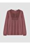 Tie Collar Embroidered Blouse (W6)