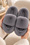 Set of 4 Bitter Brown - Cream - Smoked - Red Extra Soft Furry Plush House Slippers Bynd01 - 8
