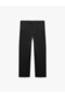 Viscose Blended Fabric Trousers with Pockets, Elastic Waist and Buttons