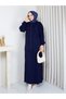 Stoned Buttoned Long Cardigan Balloon Sleeve Knitwear Skirt Set