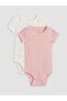 Crew Neck Baby Girl Snapback Bodysuit 2-Pack (W6) - 6