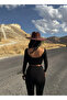 Black Backless Low-Cut Square Neck Crop Top - 2
