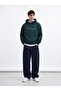 Regular Fit Sign Printed Hooded Green Sweatshirt