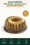 Thick Cast Cake Mold, Corrugated Gold, 25 cm Diameter, Non-Stick Bundt Cake Mold, with Whisk as a Gift
