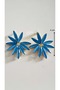 Blue Color Crystal Stone, Flower Earrings Acr9766 - 3