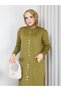Cold Yarn Pocket Bow Detailed Buttoned Long Vest Knitwear Trouser Set - 7
