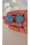 Blue Color Crystal Stone, Star Flower Earrings Acr9764 - 2