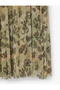 Floral Patterned Pleated Long Tulle Skirt - 3