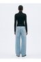 Slim Fit Ribbed Long Sleeve Black Sweatshirt - 2