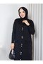 Cold Yarn Pocket Bow Detailed Buttoned Long Vest Knitwear Trouser Set - 5