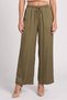 Women Regular Fit Solid Wide Leg Pants, Olive