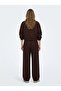 Relaxed Fit Elastic Waist Modal Brown Trousers - 3