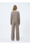 Relaxed Fit Round Neck Basic Beige Sweatshirt - 3