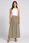 Women Pleated Maxi Skirt, Sage Green - 2