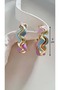 Xuping Gold Color, Colorful Enamel Wavy Hoop Earrings Acr9769 - 3