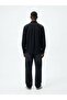 Slim Fit Collar Detailed Long Sleeve Black Shirt - 2