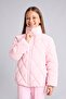 Water Repellent Quilted Diamond Patterned Half Turtleneck Coat Girls H8019A826Au