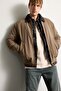 Contrast Collar Regular Fit Zippered Coat H1819Ax26Wn - 3
