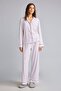 Regular Fit Patterned Ribbed Long Sleeve Pajama Set H9100Ax26Au