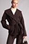 Regular Fit Shawl Collar Belted Short Cashmere Coat H3957Ax26Wn