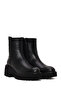 Women's Black Zippered Patterned Thick Soled Leather Boots Wf180024Dv - 2