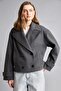 Regular Fit Double-Breasted Short Cashmere Coat H2368Ax26Au - 3