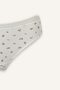 Floral and Plain Lace Detailed Ribbed 2-Piece Slip Panties I4427Ax26Au - 4