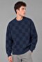 Oversize Plush Square Pattern Winter Sweater Dp 18381_10062 - 3