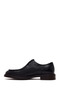 Black Men's Black Lace-Up Leather Casual Shoes Wm680030Dv - 3