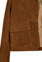 Trix Women's Brown Oversize Suede Leather Jacket 26Wgd570510 - 8