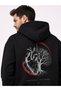 Mondschein Two Souls Unisex Women's Men's Oversize Back Printed 3 Thread Raster Hooded Sweatshirt