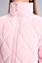 Water Repellent Quilted Diamond Patterned Half Turtleneck Coat Girls H8019A826Au - 4