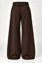 Brown 3-Threaded, Curled Waist Oversize Sweatpants - 5