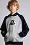 Playstation Oversize Stand Collar Printed Kangaroo Pocket Sweatshirt for Boys I3674A826Wn