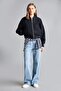 Regular Fit Zippered Boucle Bomber Cashmere Coat H3960Ax26Wn - 2
